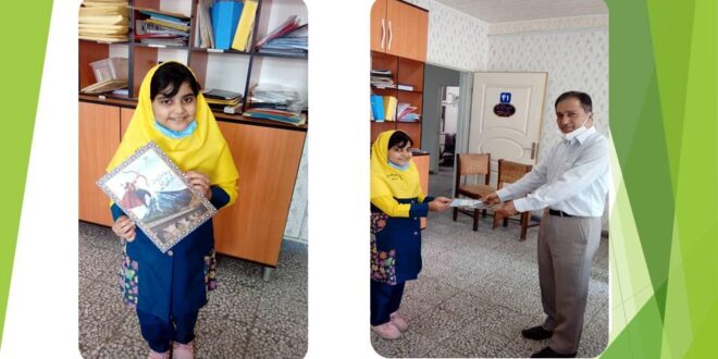 اهدا لوح تقدیر از طرف شهرستان آمل به دختر گلمون آندیا صالحی